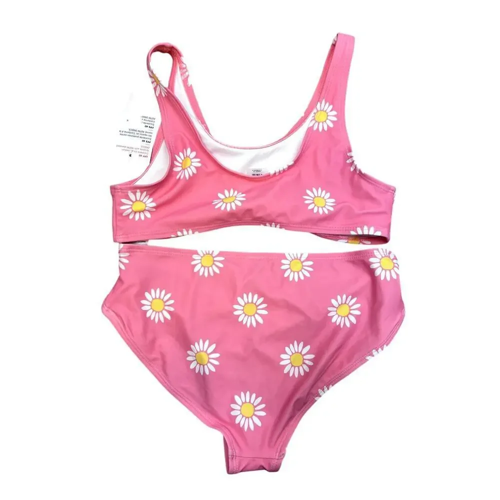 Old Navy Girls' Daisy Print Tie-Knot Bikini Swimsuit Size L